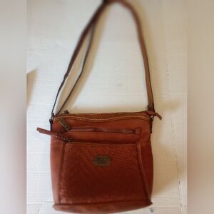 Born Concept Multi Compartment Med Faux Leather Crossbody Adjustable Straps